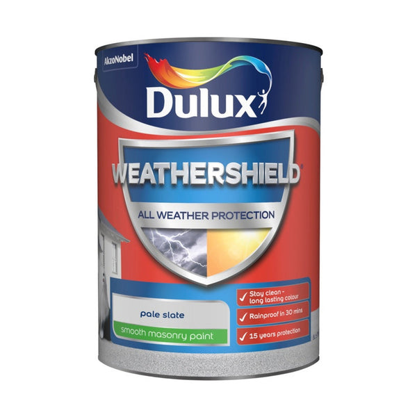 Dulux Weathershield Smooth Masonry Paint 5L in Pale Slate