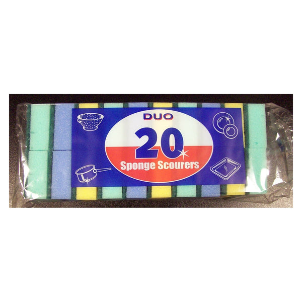 Pack of 20 Duo sponge scourers