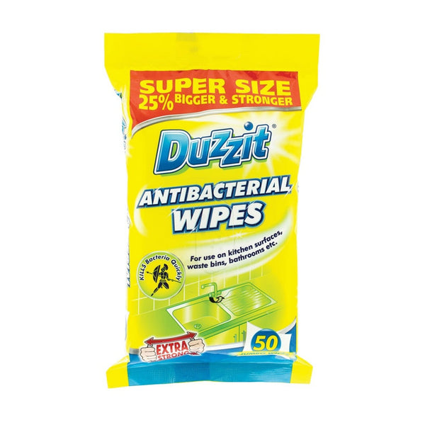 Pack of 50 Duzzit antibacterial jumbo wipes