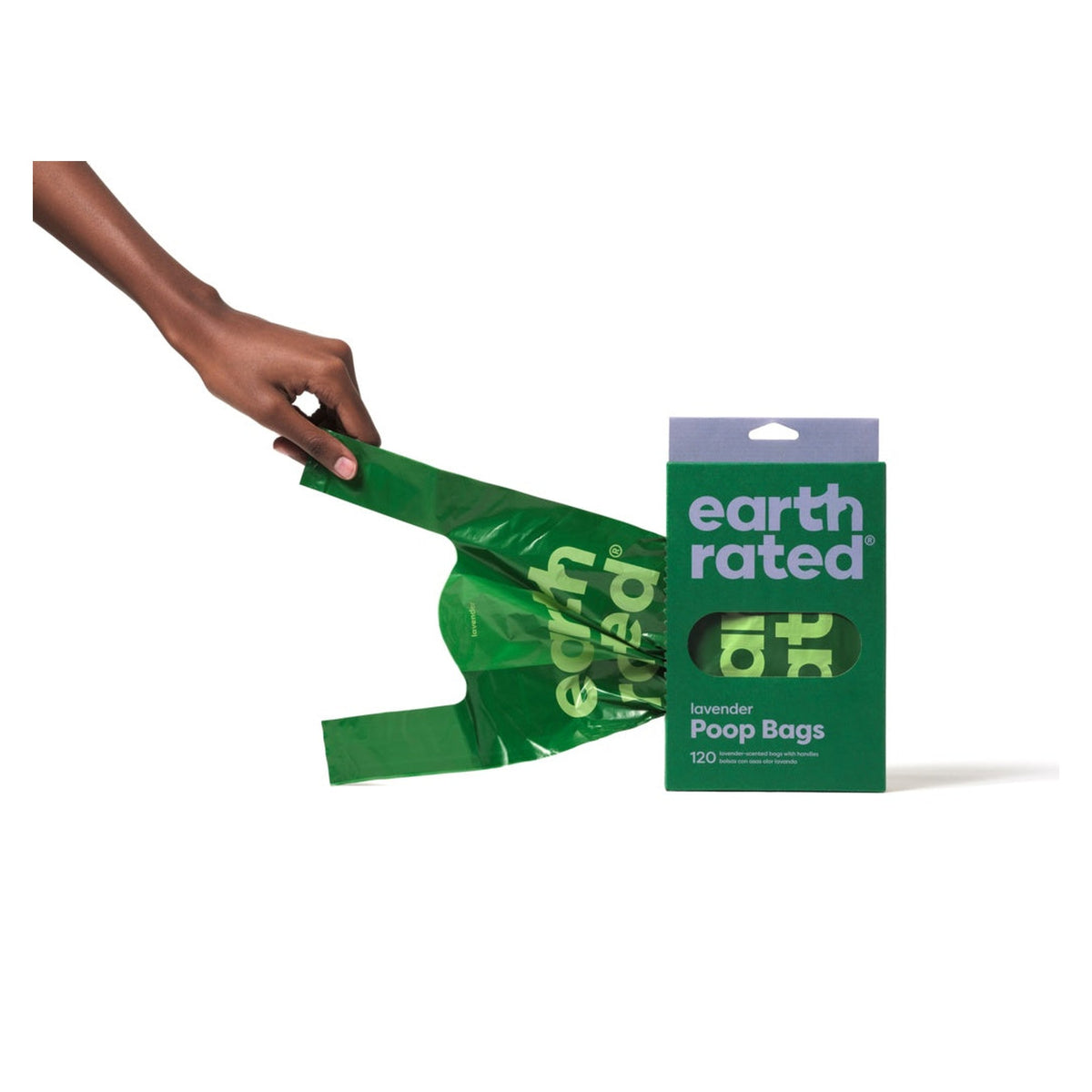 Earth Rated 120 lavender easy tie handle poop bags, view 4