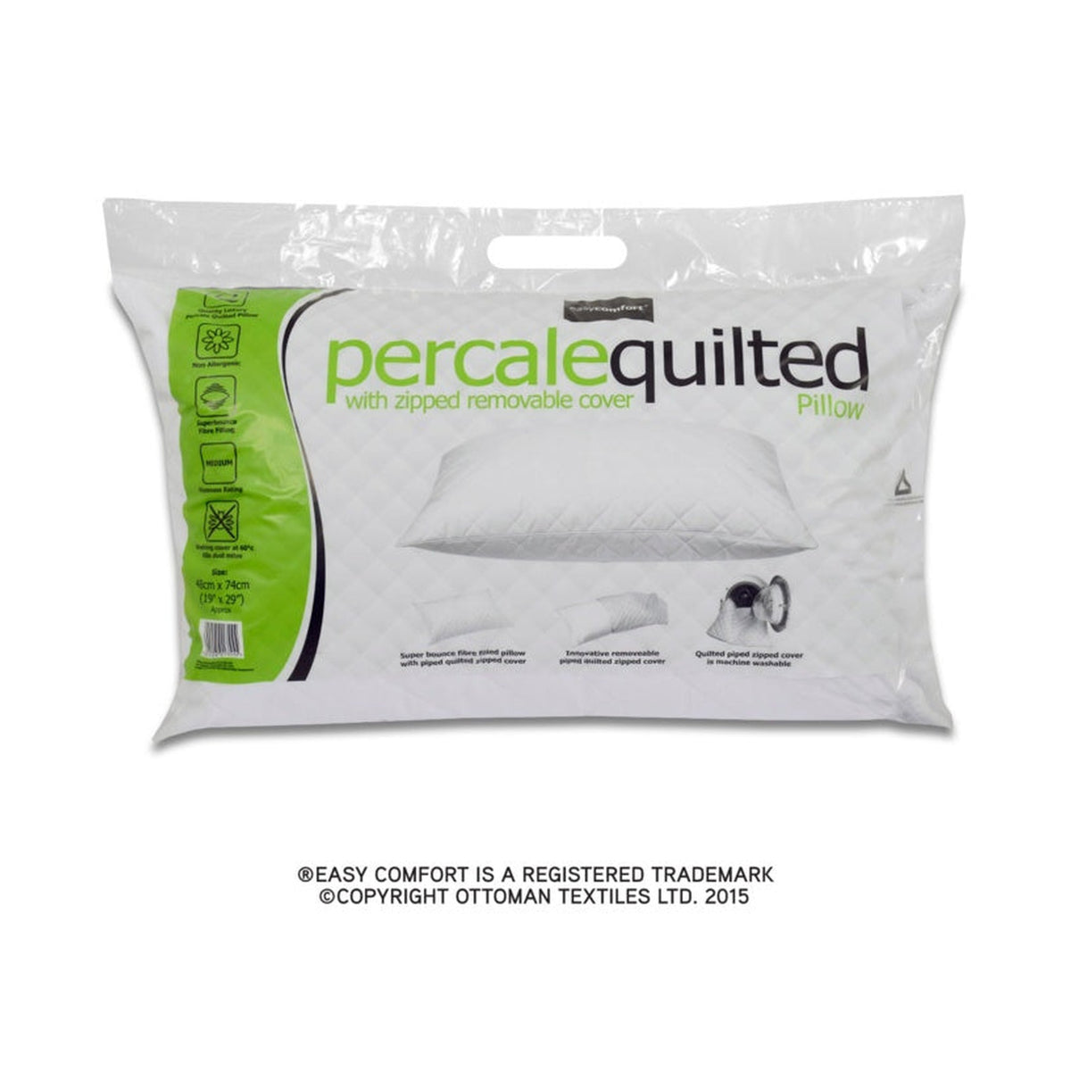 Easy Comfort percale quilted pillow