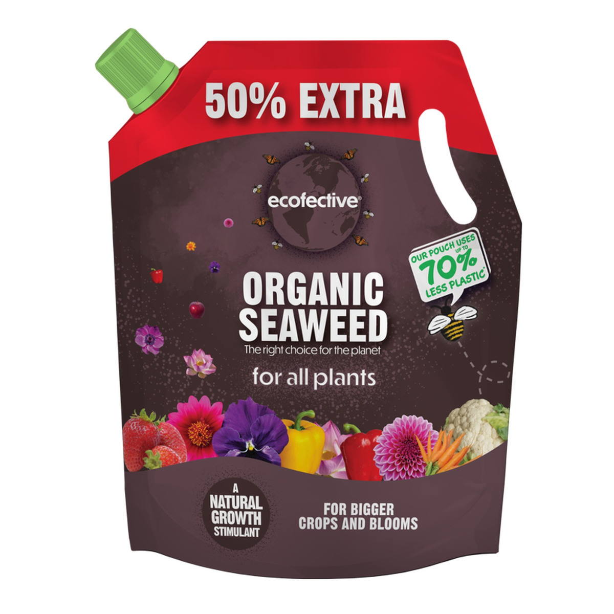 Ecofective organic seaweed plant feed 1.2L pouch
