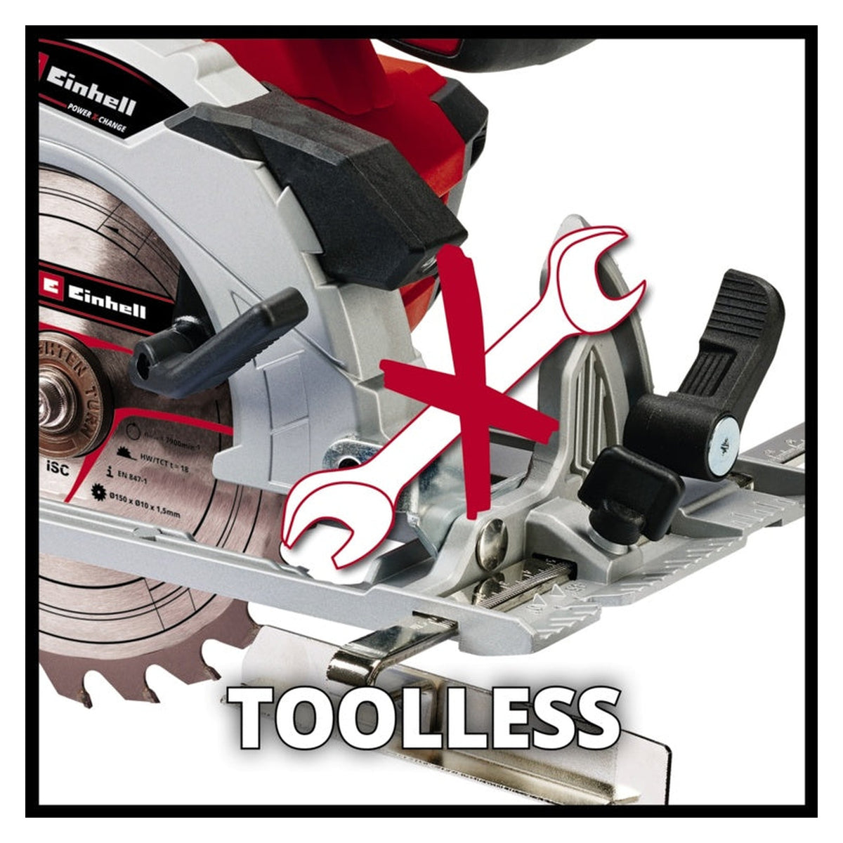 Einhell PXC 18V 150mm cordless circular saw bare unit, view 2