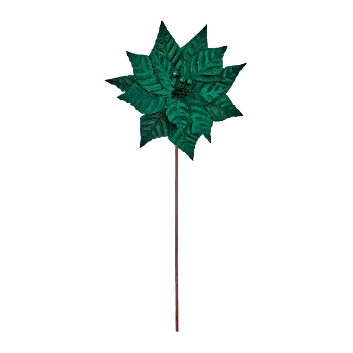Emerald Velvet Poinsettia W/B - 50cm