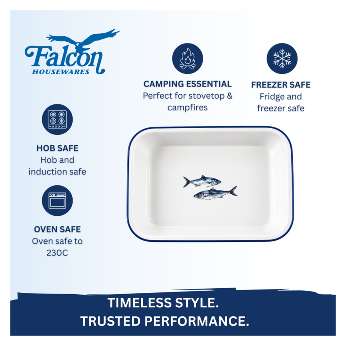 Enamel Bake Pan 28cm - Fish, view 3