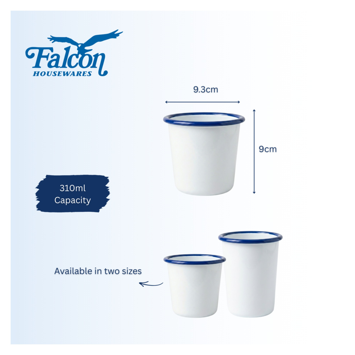 Enamel Tumbler - Traditional White - 310ml, view 5