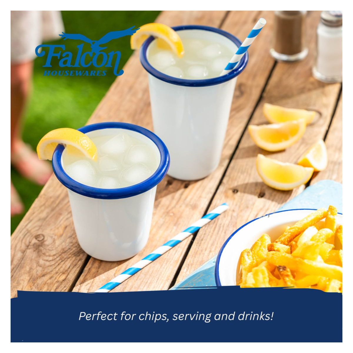 Enamel Tumbler - Traditional White - 410ml, view 3