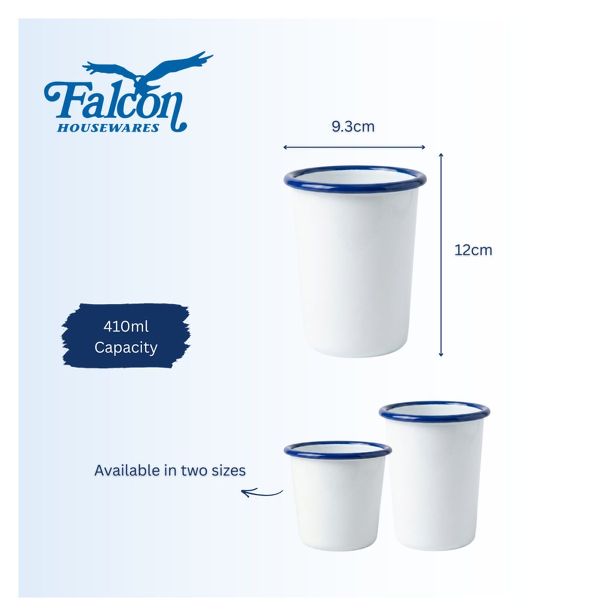 Enamel Tumbler - Traditional White - 410ml, view 6