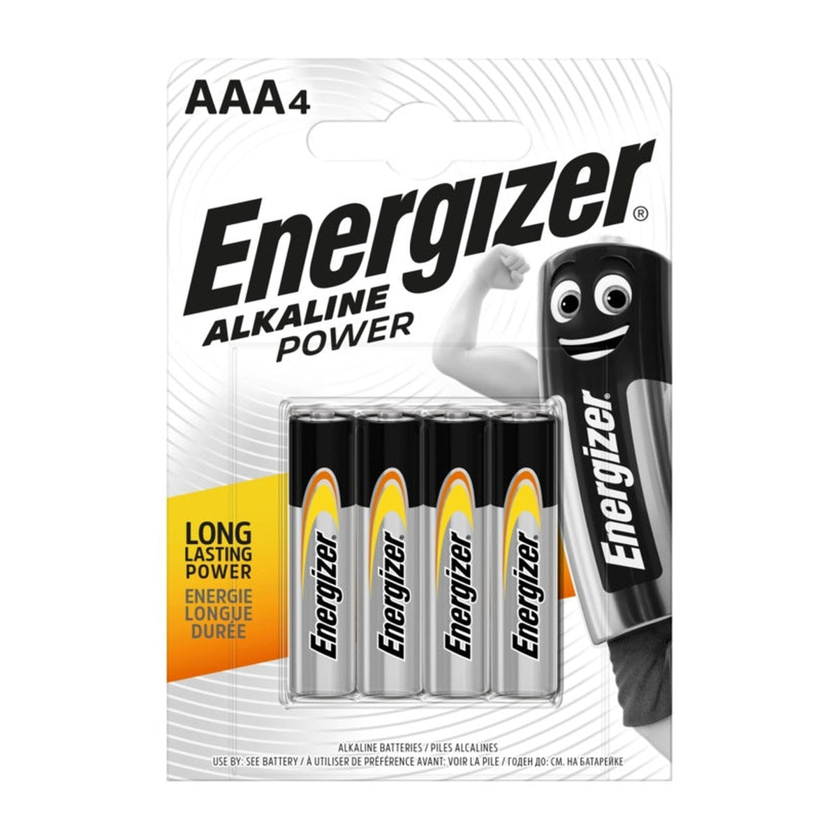 Pack of 4 Energizer Alkaline Power AAA batteries