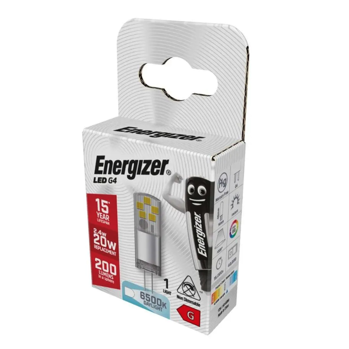 Energizer LED G4 bulb, 215 lumen, 6500K daylight