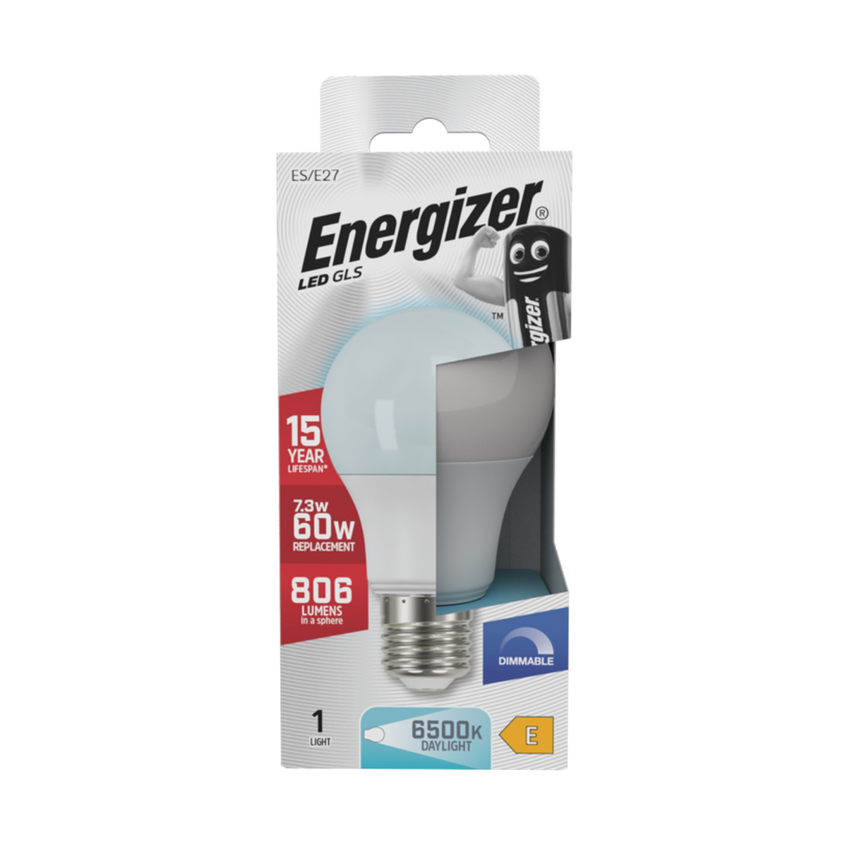 Energizer 7.3W E27 dimmable daylight LED bulb