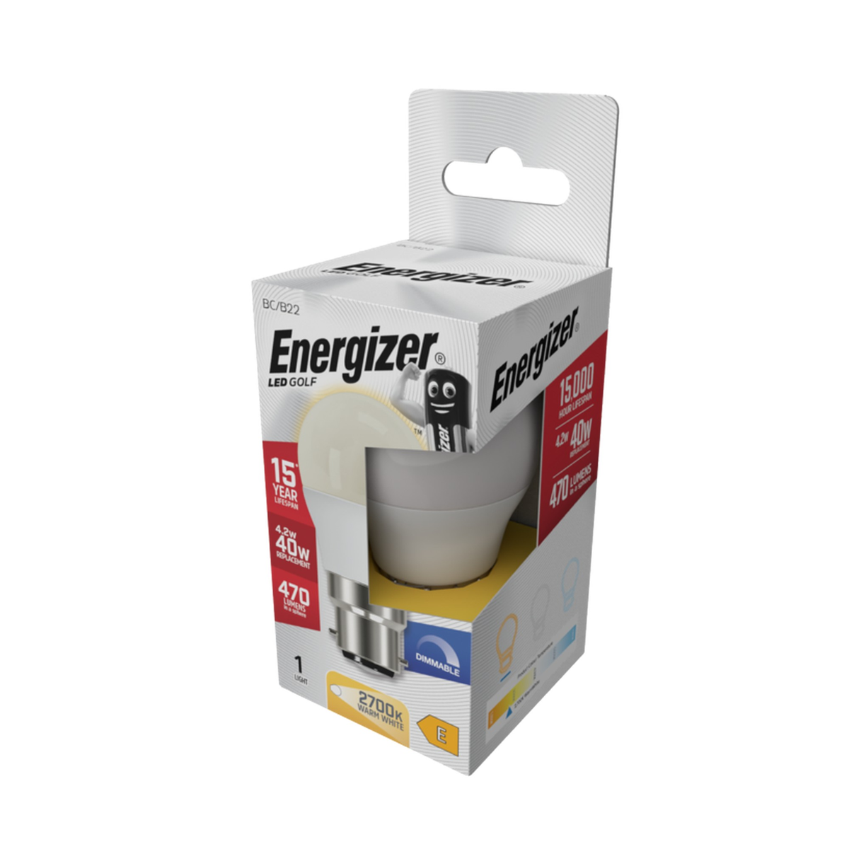 Energizer LED golf ball bulb B22 opal 4.2W, view 2