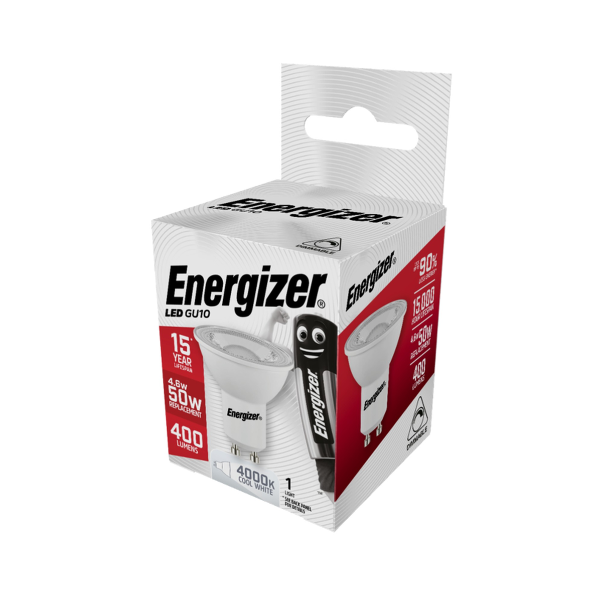 Energizer GU10 4.6W dimmable cool white LED bulb