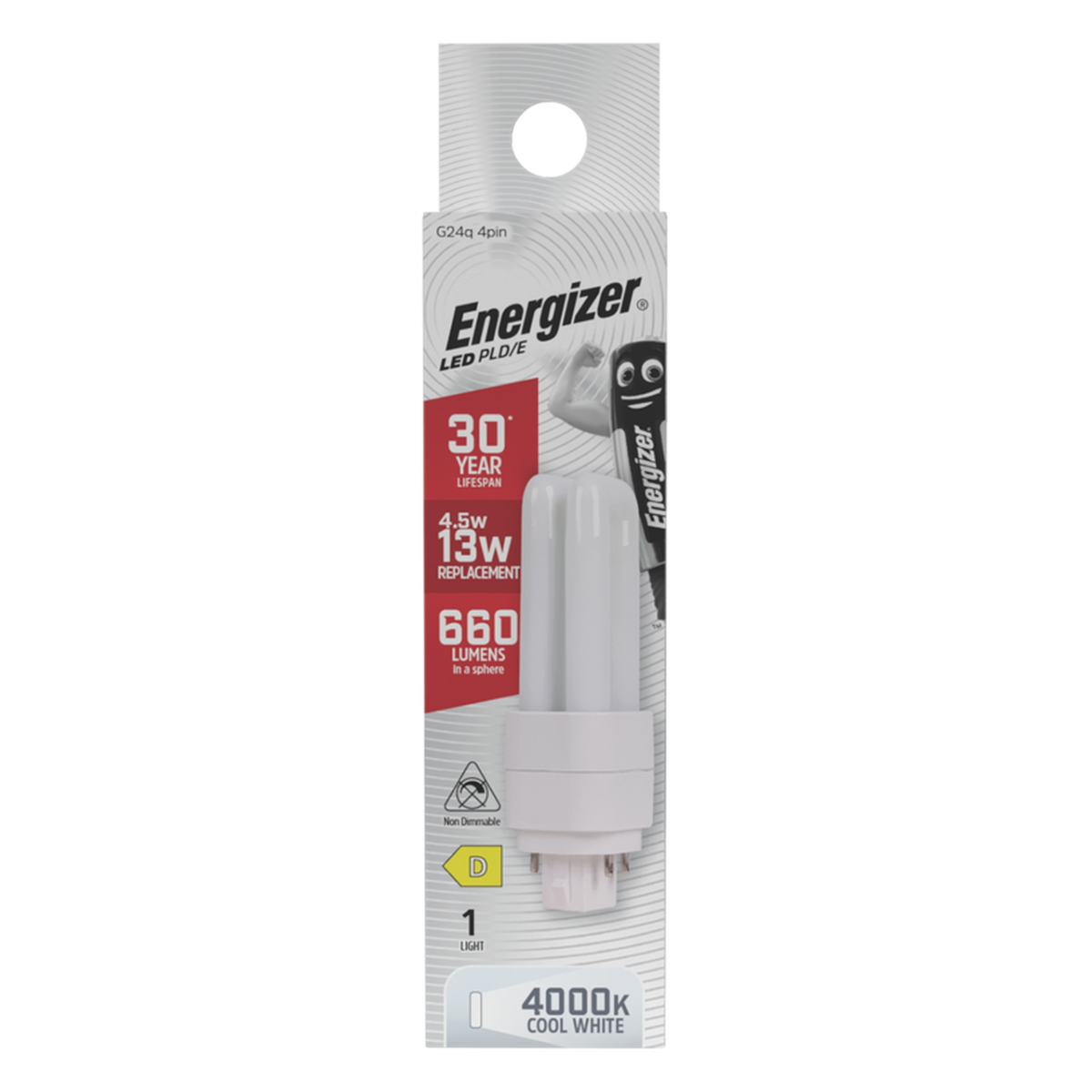 Energizer LED PLD G24q 4 pin 4.5W lamp