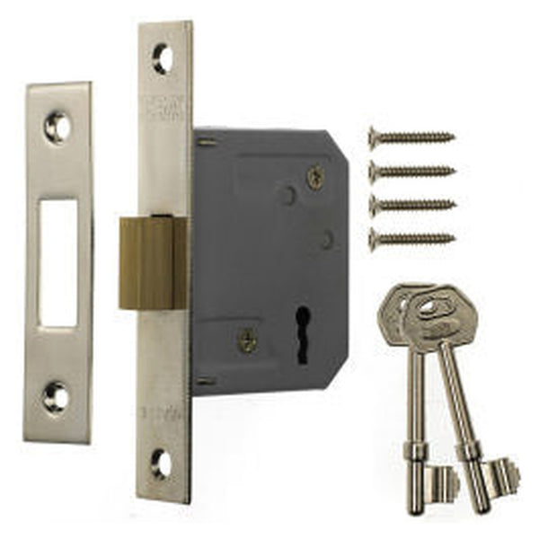 Era 3 lever mortice deadlock 63mm in chrome effect