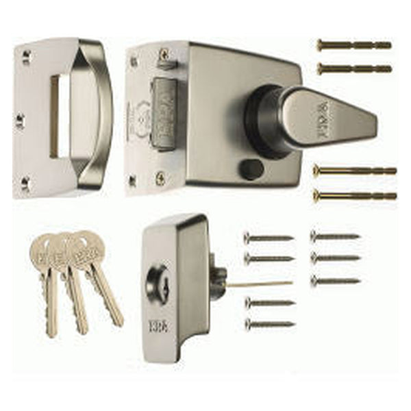 Era BS 3621 high security nightlatch, 60mm polished chrome