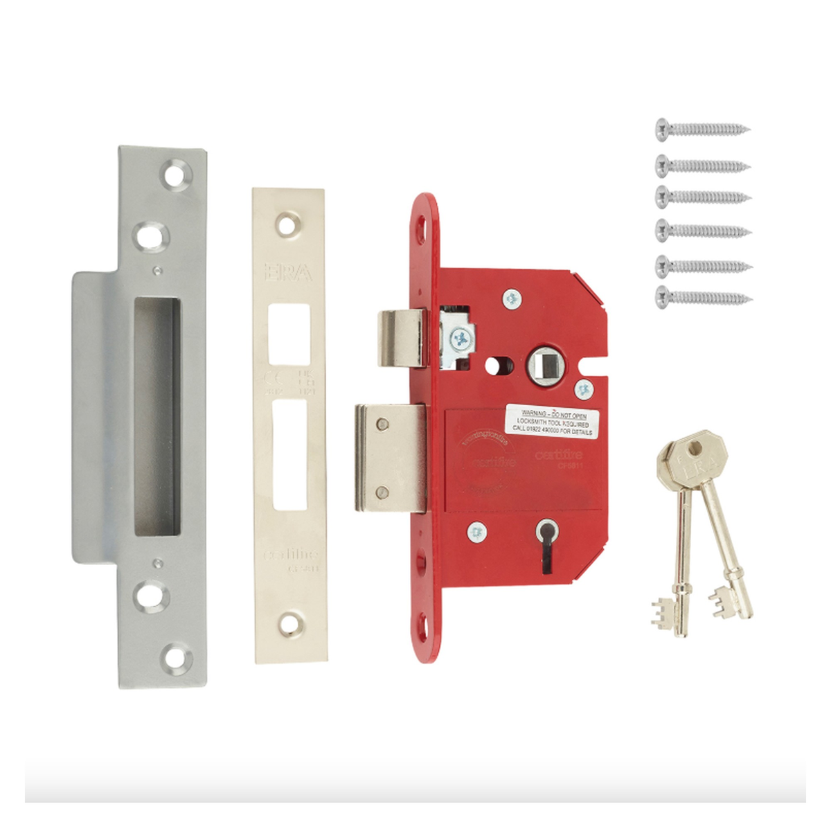 Era Fortress 5 lever brass mortice sashlock 76mm