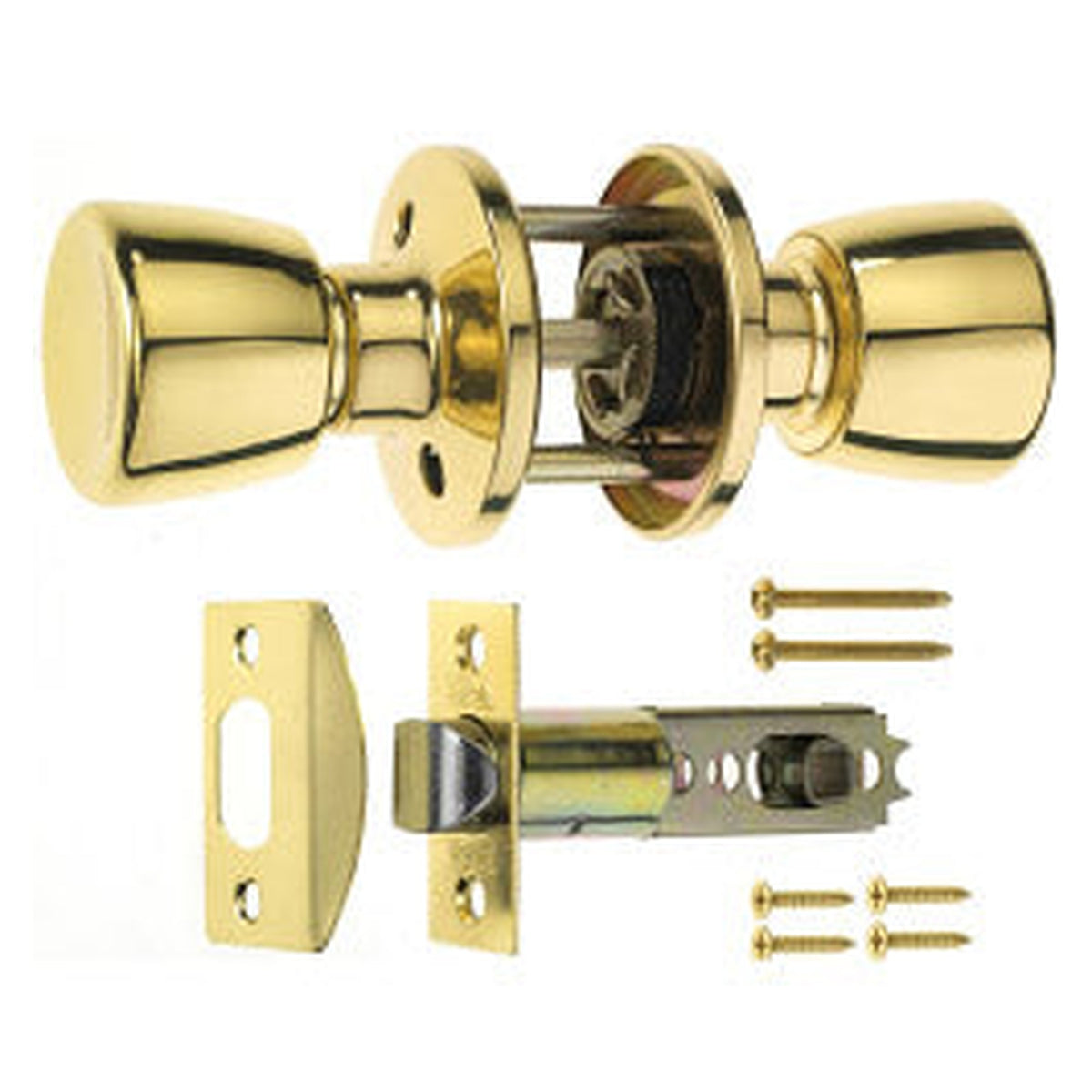 Era brass finish passage door handle set