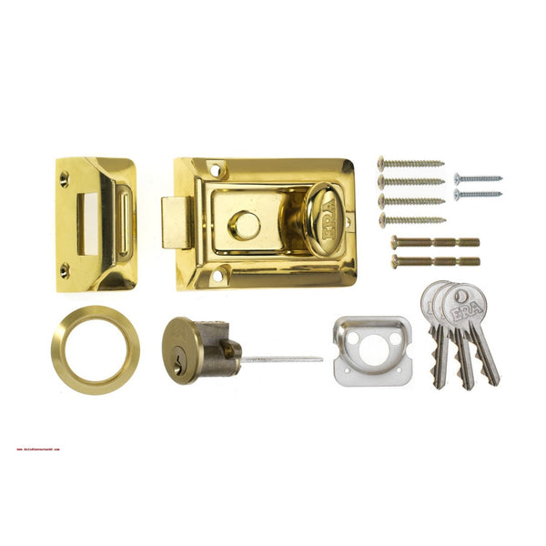 Era traditional brass effect nightlatch 60mm
