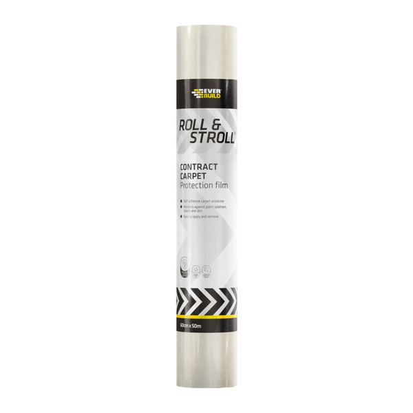 Everbuild Roll & Stroll clear carpet protector roll 60cm x 50m