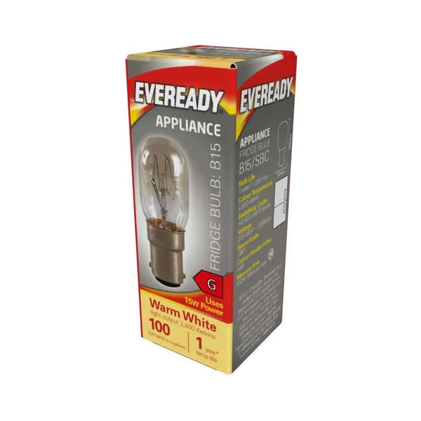 Eveready 15W SBC B15 fridge lamp