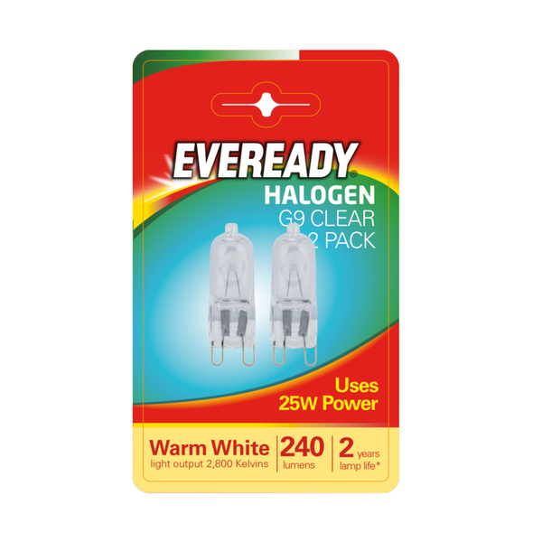 Eveready clear G9 capsule lamp, 25W warm white
