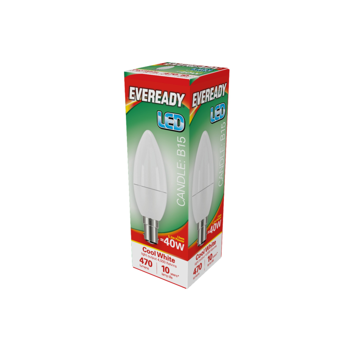 Eveready B15 LED candle bulb 6W cool white