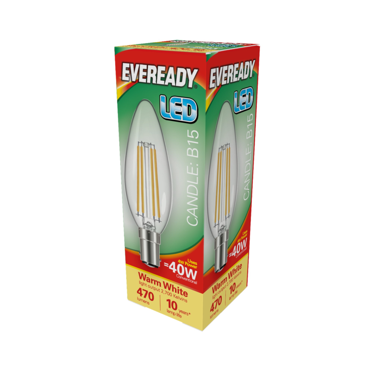 Eveready LED filament candle bulb B15