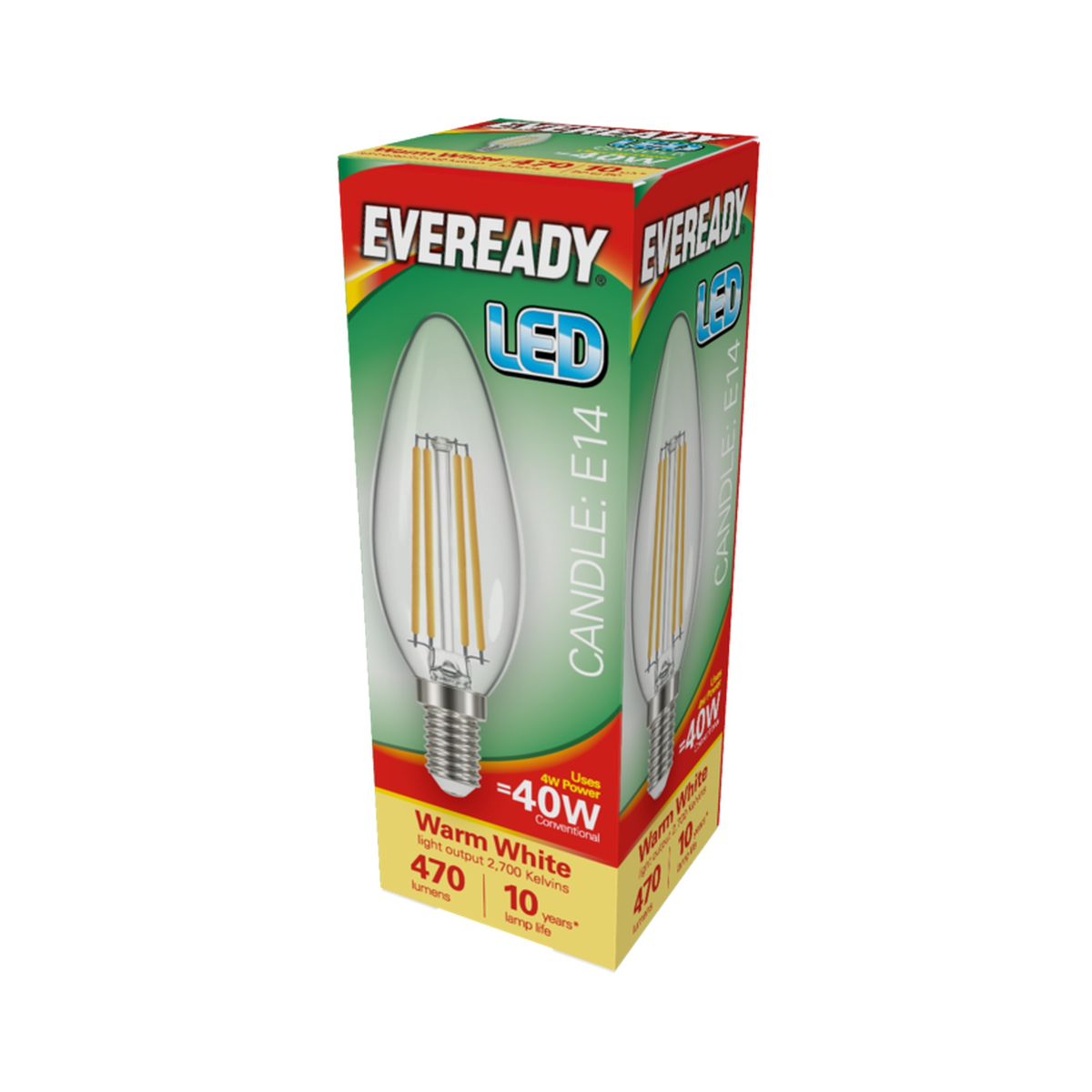 Eveready LED filament candle E14 4W 470 lumens