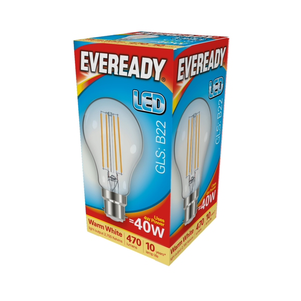Eveready LED filament GLS bulb with B22 cap, 4W