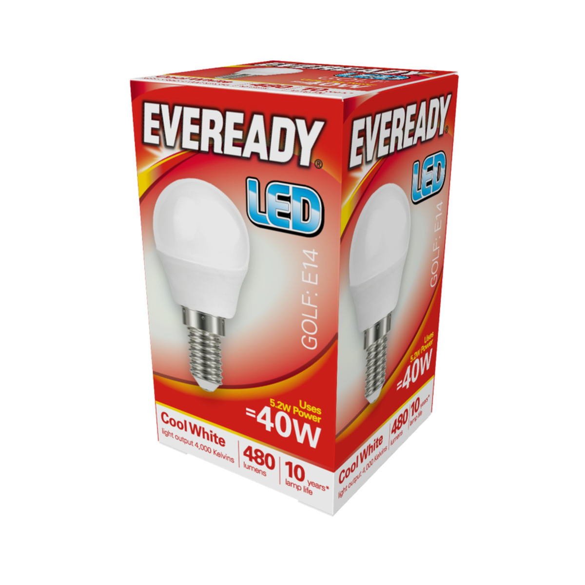 Eveready LED golf ball bulb, E14, 480 lumens, cool white