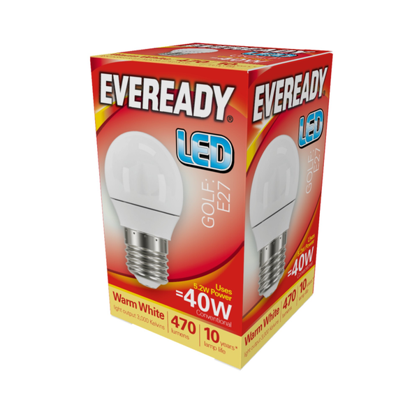 Eveready LED golf ball bulb E27 warm white 3000K