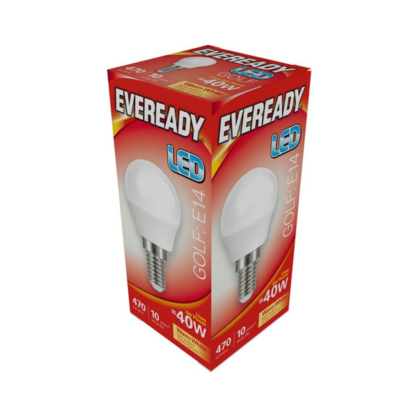 Eveready LED golf bulb E14 warm white 470 lumen