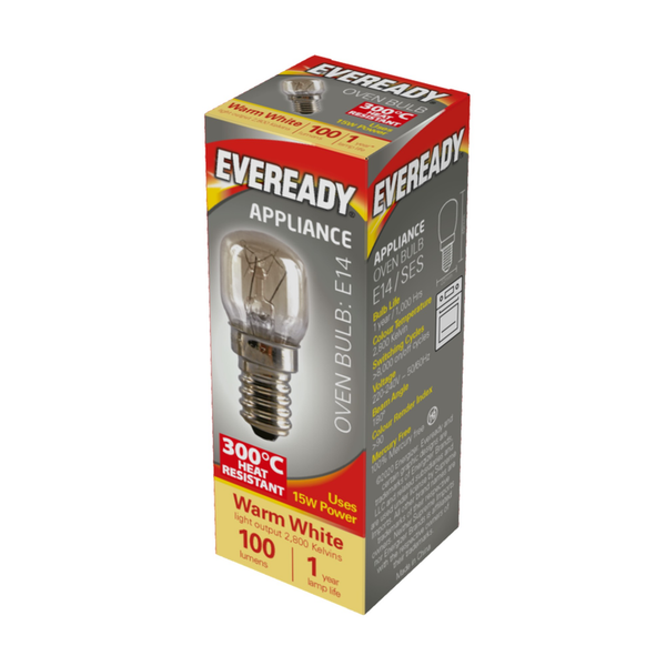 Pack of 10 Eveready 15W SES oven lamps