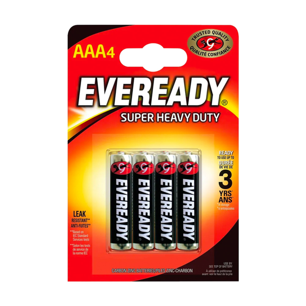 Eveready Super Heavy Duty AAA batteries pack of 4