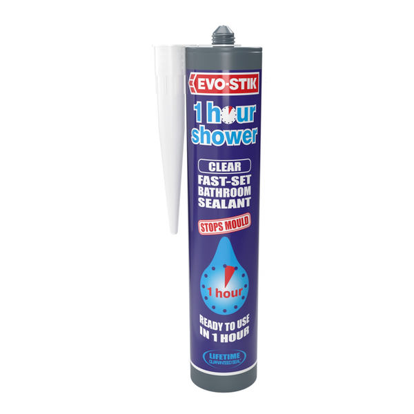 Evo-Stik 1 Hour Shower sealant in clear
