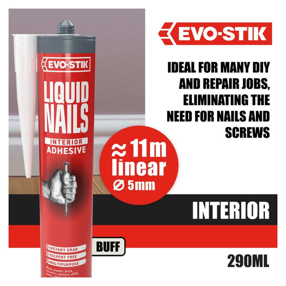 Evo-Stik Liquid Nails solvent free adhesive, view 2