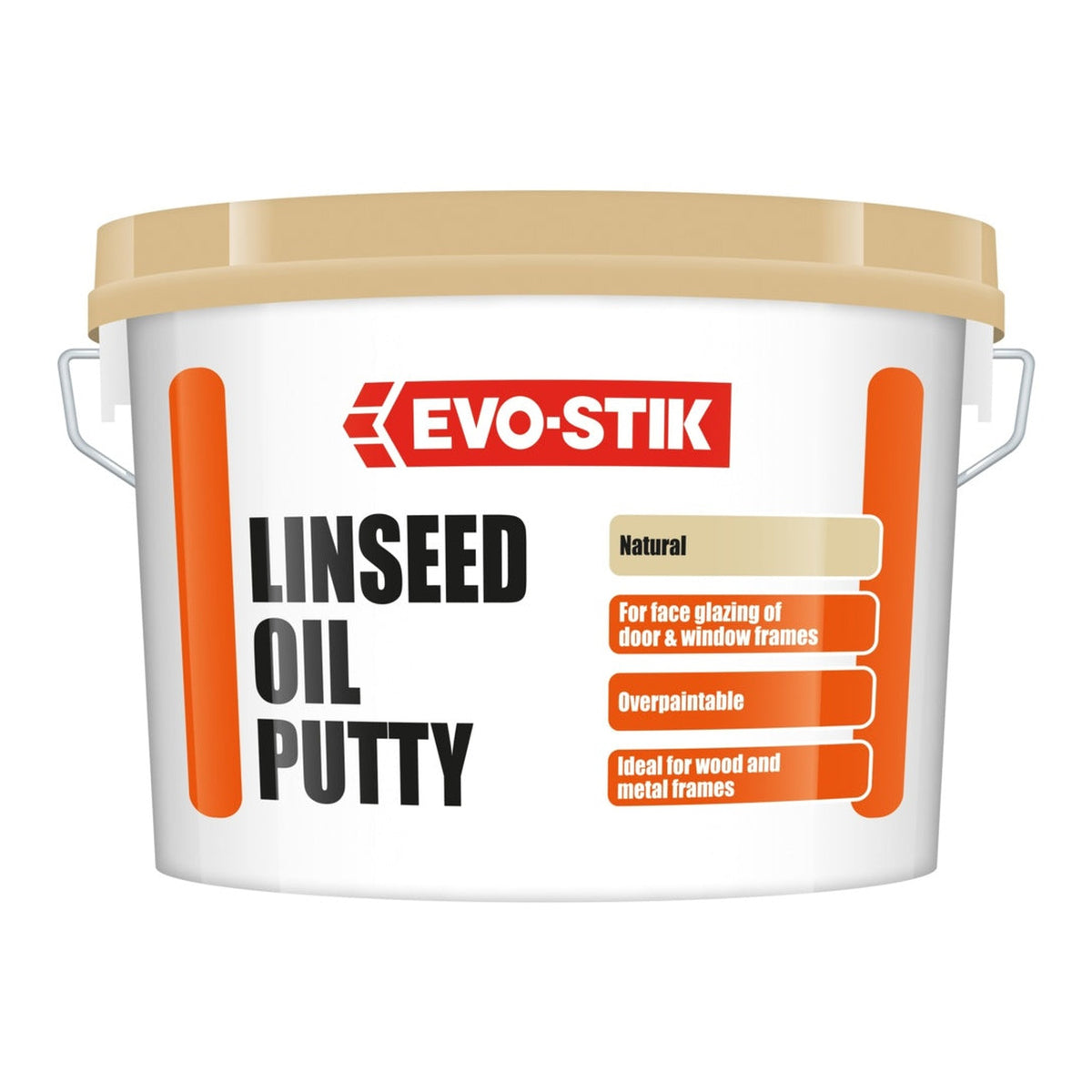 Evo-Stik multi-purpose linseed oil putty 2kg in Natural