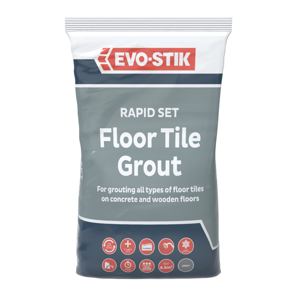 Evo-Stik Rapid Set Floor Tile Grout 5kg in Grey