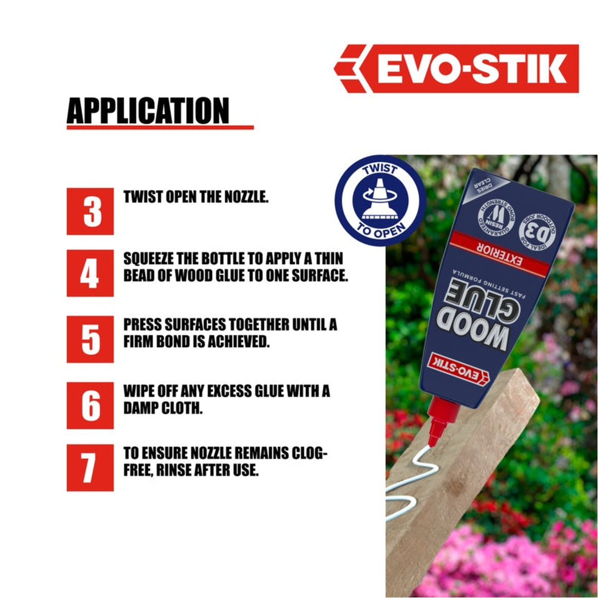 Evo-Stik Resin W weatherproof wood adhesive 500ml bottle, view 2