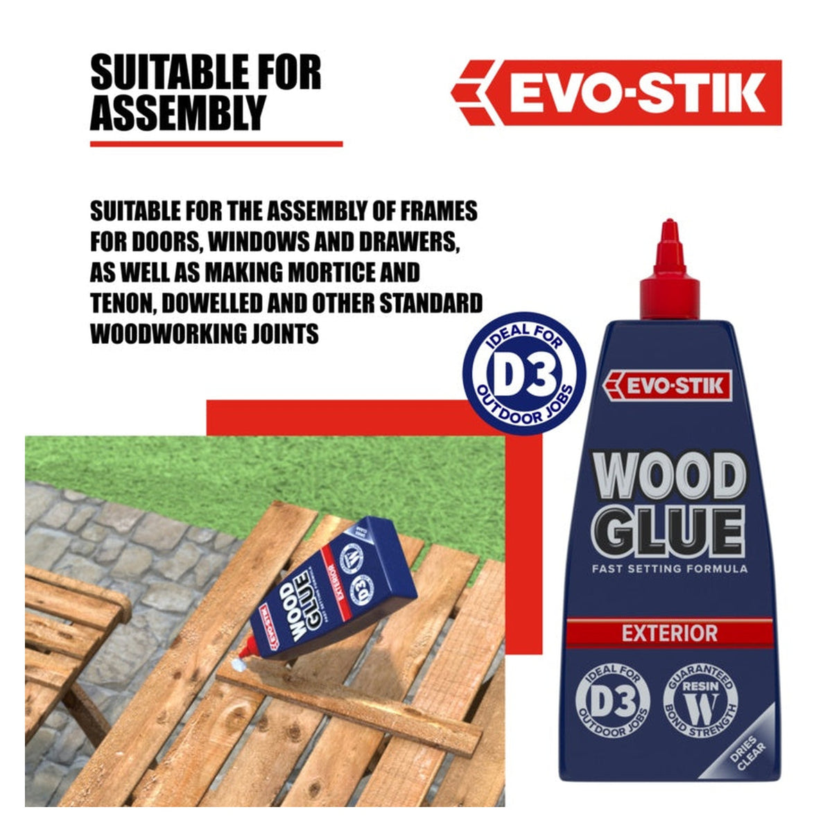 Evo-Stik Resin W weatherproof exterior wood adhesive 1L, view 2