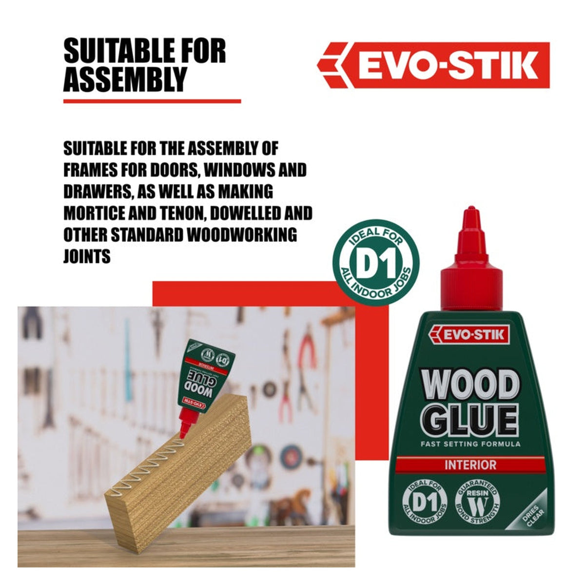 Evo-Stik Resin W interior wood adhesive 125ml, view 3