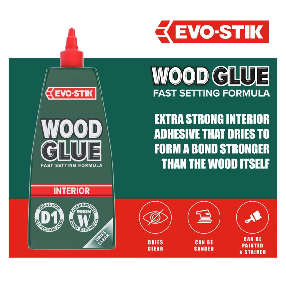 Evo-Stik Resin W interior wood adhesive 1L, view 4