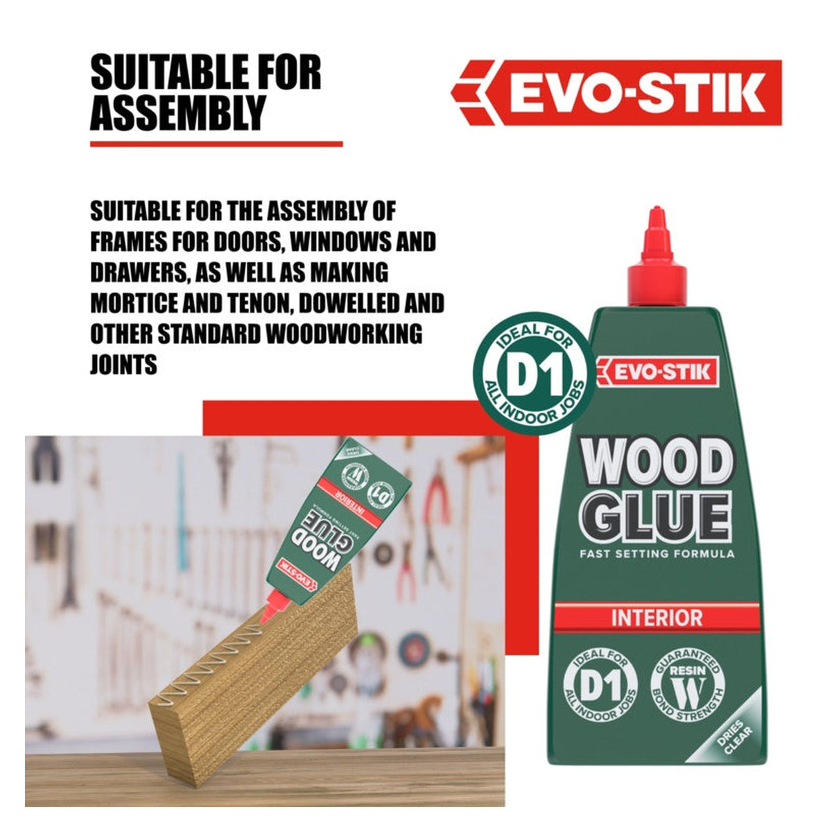 Evo-Stik Resin W interior wood adhesive 1L, view 5