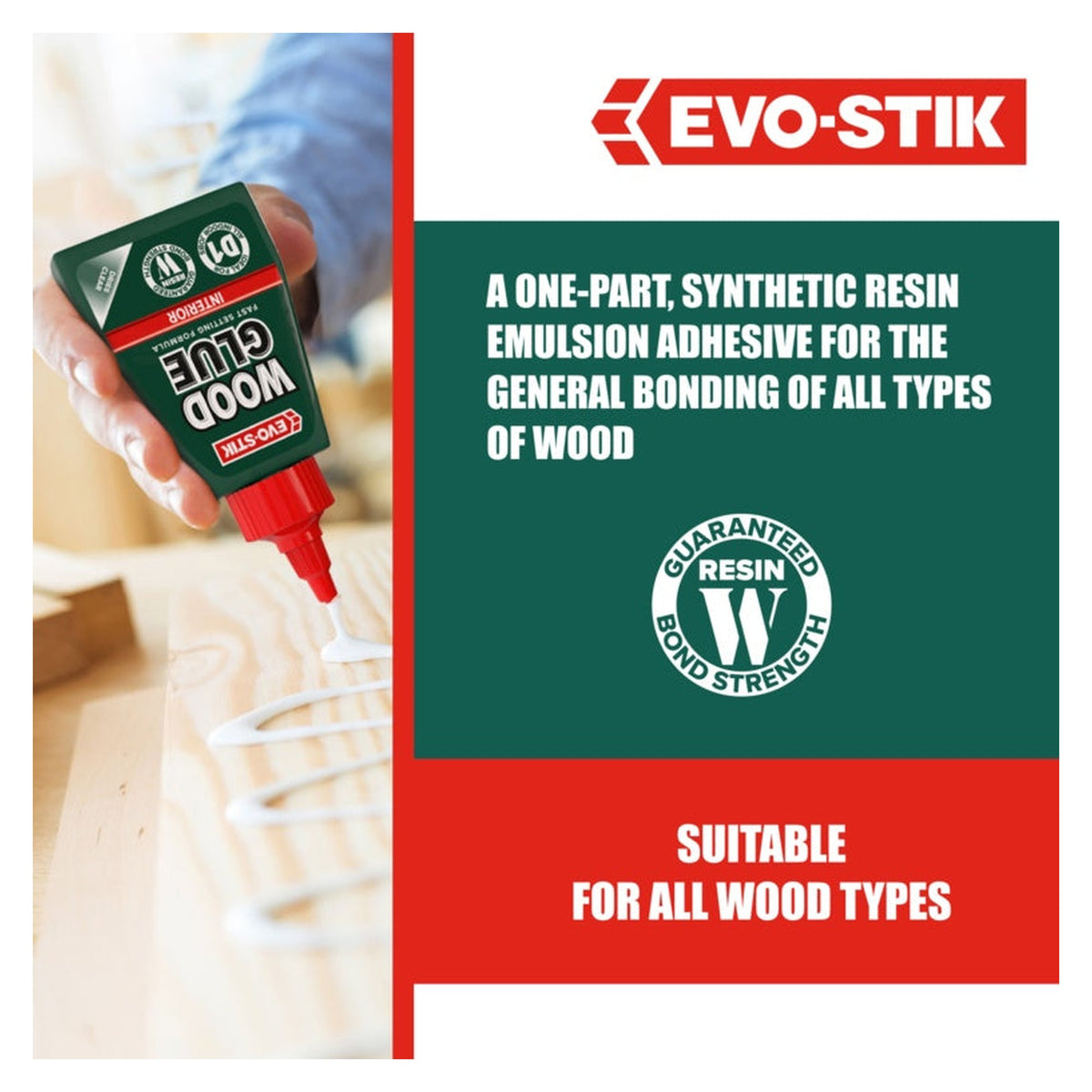 Evo-Stik Resin W interior wood adhesive 250ml, view 2