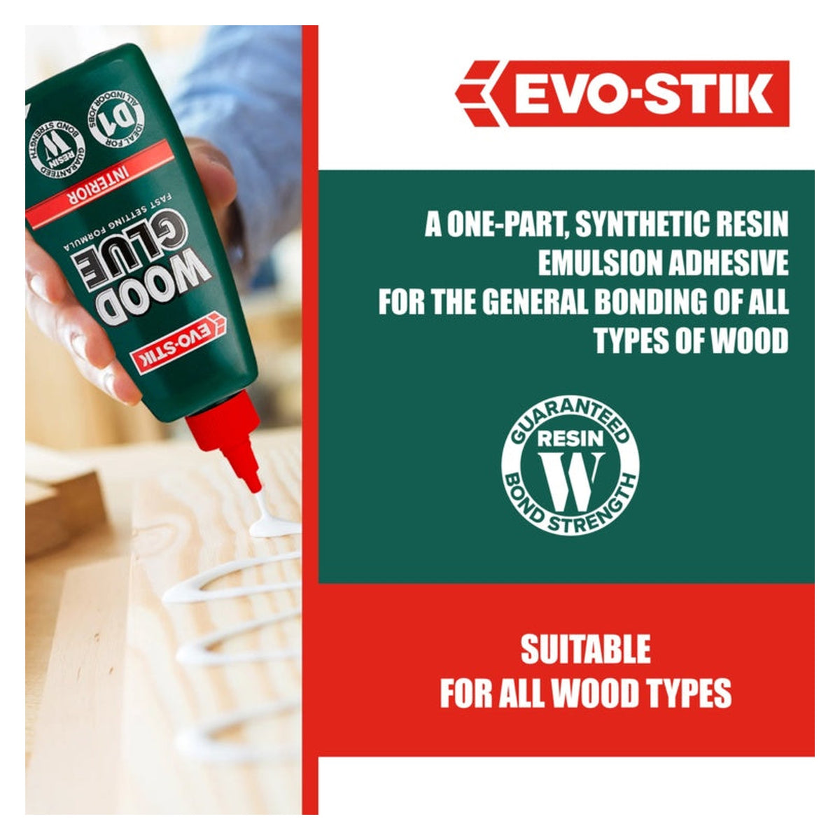 Evo-Stik Resin W interior wood adhesive 500ml, view 5
