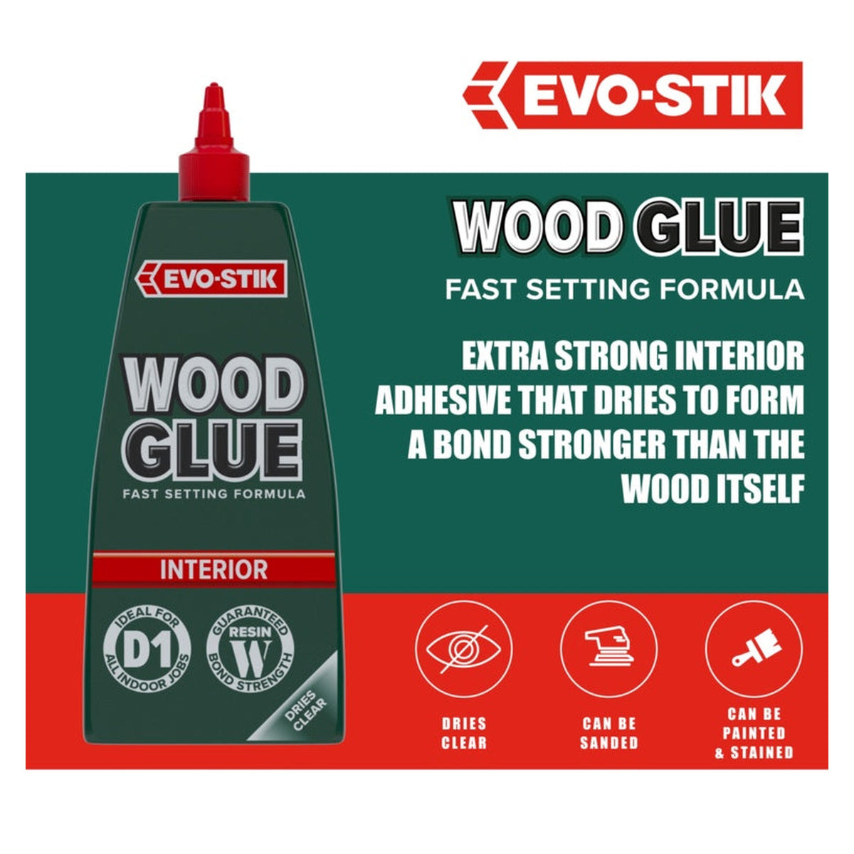 Evo-Stik Resin W interior wood adhesive 500ml, view 6
