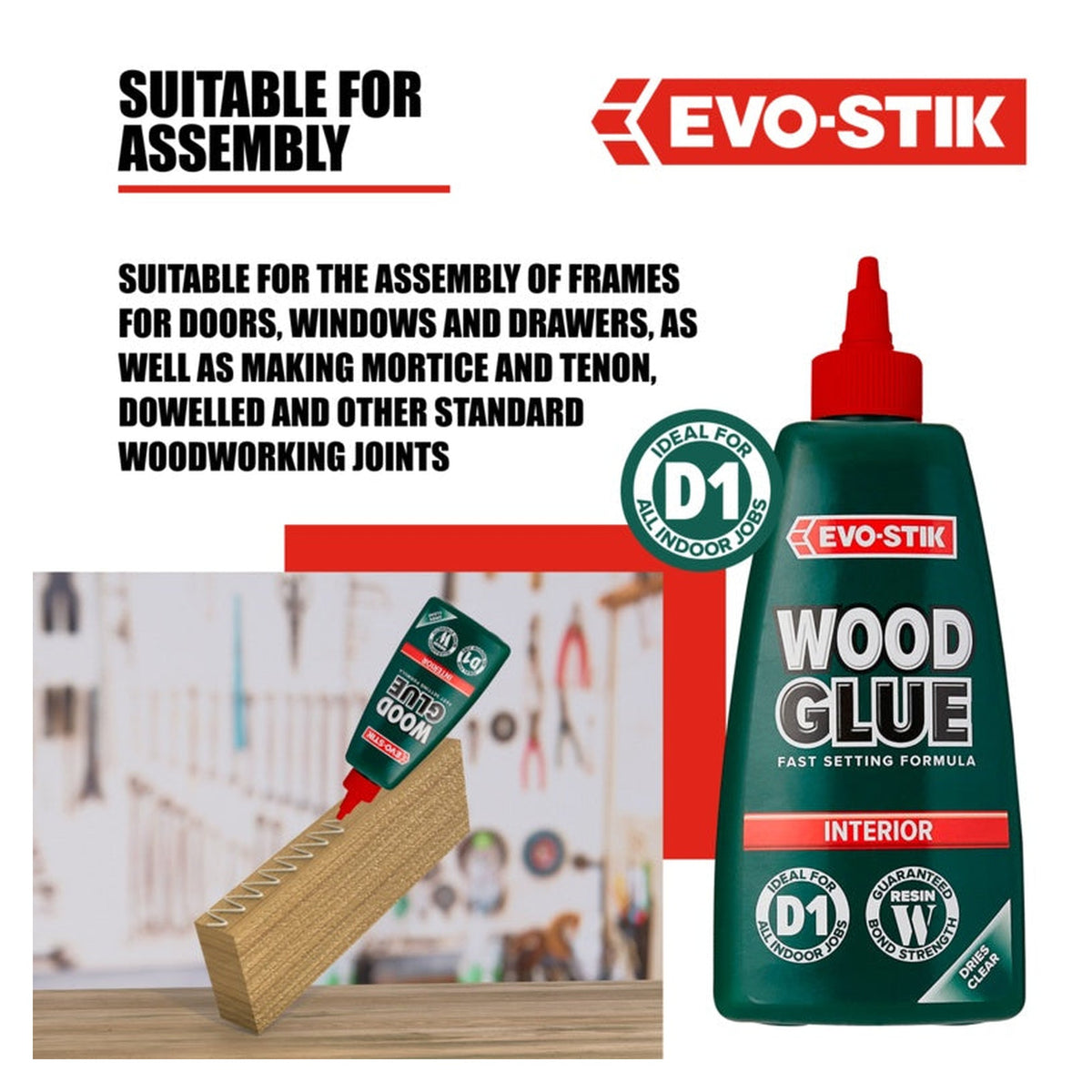 Evo-Stik Resin W interior wood adhesive 500ml, view 7
