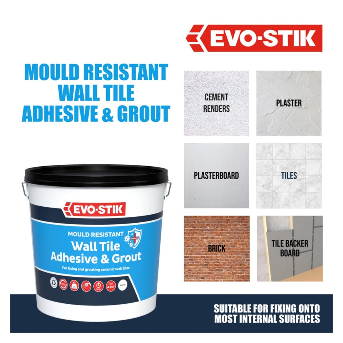 Evo-Stik wall tile adhesive and grout 5L, view 3