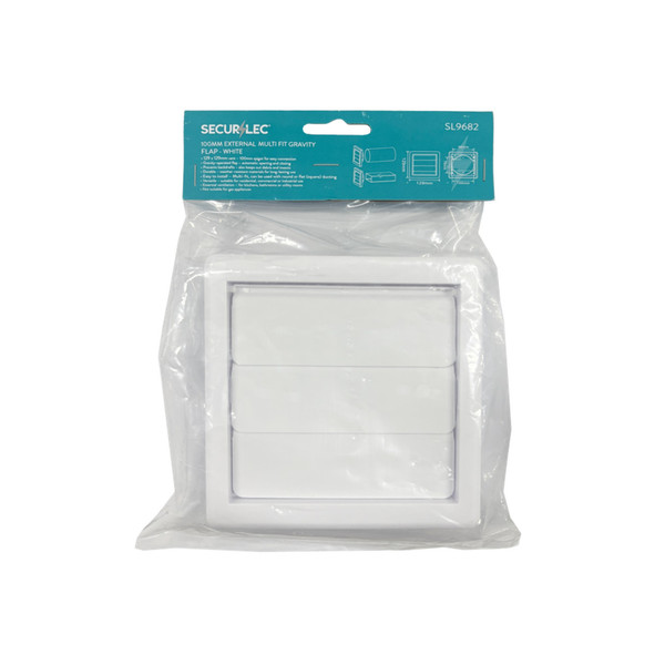 External Multi Fit Gravity Flap White 100mm - 4"